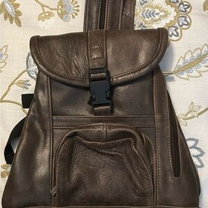 Brown Leather Backpack/ Crossbody